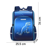 Shimmer Geometric Blue Dino School Backpack for Kids, 6 yrs-10 yrs