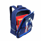 Cobalt & Dark Blue Crest Design School Backpack for Kids