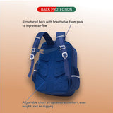 Cobalt & Dark Blue Crest Design School Backpack for Kids