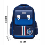 Cobalt & Dark Blue Crest Design School Backpack for Kids
