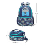 2pcs Monster Truck School Backpack & matching Lunchbag for Kids, 5yrs - 10 yrs