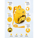 Yellow 3D Lion Face Soft Neoprene Backpack for Toddlers & Kids