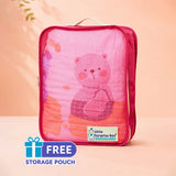 Bear Toy Train Super Soft Muslin Cotton Blanket for Newborns & Infants with Free Storage Pouch