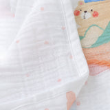 Bear Toy Train Super Soft Muslin Cotton Blanket for Newborns & Infants with Free Storage Pouch