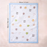 Blue Animal Kingdom, Super Soft Breathable Pure Muslin Cotton Blanket for Newborns & Infants with free storage pouch