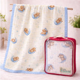 Blue Moon Teddy , Super Soft Breathable Pure Muslin Cotton Blanket for Newborns & Infants with free storage pouch