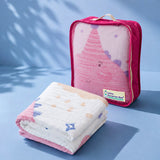 Cute Happy Dino Super Soft Muslin Cotton Blanket for Newborns & Infants with Free Storage Pouch
