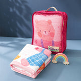 Party Ducklings & Bear Super Soft Muslin Cotton Blanket for Newborns & Infants with Free Storage Pouch
