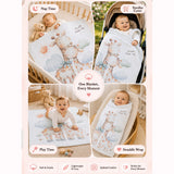 Giraffe Happy Day Super Soft Muslin Cotton Blanket for Newborns & Infants with Free Storage Pouch