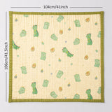 Green Dino & Avocado, Super Soft Breathable Pure Muslin Cotton Blanket for Newborns & Infants with free storage pouch