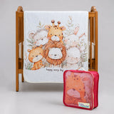 Jungle Friends Super Soft Muslin Cotton Blanket for Newborns & Infants with Free Storage Pouch