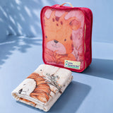 Jungle Friends Super Soft Muslin Cotton Blanket for Newborns & Infants with Free Storage Pouch