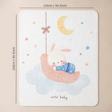 Sleeping Moon Baby Super Soft Muslin Cotton Blanket for Newborns & Infants with Free Storage Pouch