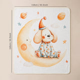 Moonlight Puppy Dreams, Super Soft Muslin Cotton Blanket for Newborns & Infants with Free Storage Pouch
