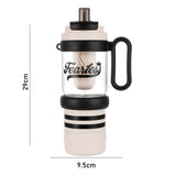 Black White 4 in one Water Bottle, infuser & mini snack box for teens and Adults, 1000ml