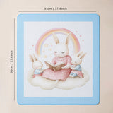 Blue, Bunny Family Bedtime Story Soft Cotton Winter Blanket for Newborn & Infants with Free Storage Pouch