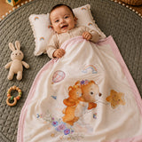 Bear & Star dreams Soft Cotton Winter Blanket for Newborn & Infants with Free Storage Pouch
