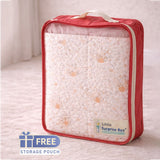 Berry Wooland Theme Soft Quilted Cotton Winter Wrapper with Hood for Newborn & Infants with Free storage Pouch