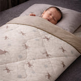 Brown Deer Theme Soft Cotton Winter Wrapper with Hood for Newborn & Infants with Free storage Pouch