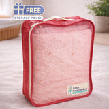 Peach Soft Quilted Cotton Winter Wrapper with Hood for Newborn & Infants with Free storage Pouch