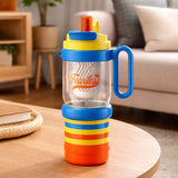 Blue Orange 4 in one Water Bottle, infuser & mini snack box for teens and Adults, 1000ml