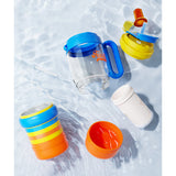 Blue Orange 4 in one Water Bottle, infuser & mini snack box for teens and Adults, 1000ml
