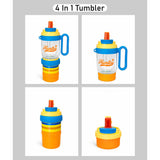 Blue Orange 4 in one Water Bottle, infuser & mini snack box for teens and Adults, 1000ml