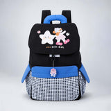 Black Gingham Girl Star Backpack with Keychain for Kids & Teens