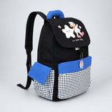 Black Gingham Girl Star Backpack with Keychain for Kids & Teens