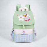 Green Gingham Girl Star Backpack with Keychain for Kids & Teens
