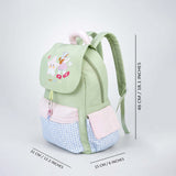 Green Gingham Girl Star Backpack with Keychain for Kids & Teens