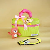 13 pcs Pink Monkey soft satin pouch Newborn Hamper /Gift Box for Baby, 0-6 months