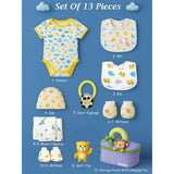 13 pcs Purple Monkey soft satin pouch Newborn Hamper /Gift Box for Baby, 0-6 months