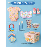 16pcs Pink Mermaid Newborn Hamper/Gift Box for Baby Girl, 0-6 months