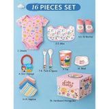 16pcs Pink Mermaid Newborn Hamper/Gift Box for Baby Girl, 0-6 months