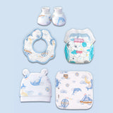 18pcs Nautical Wooden Suitcase Giftbox for a newborn Baby Boy, All season wear Giftset for Baby, 0-6 months