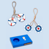 18pcs Nautical Wooden Suitcase Giftbox for a newborn Baby Boy, All season wear Giftset for Baby, 0-6 months