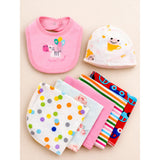 19 pcs, Pink Teddy Home cane basket themed Newborn Baby Girl, All Season wear,Gift Hamper set, 0-6 months