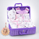 20 pcs, Woodland Rabbit Cane Basket themed Newborn Baby Girl All Season wear, Gift Hamper set,0-12 months