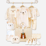 21pcs Woodland Bear Totebag Hamper for Newborn Baby Boy / Baby Girl, Giftset for Baby , All Season wear, 0-12 months