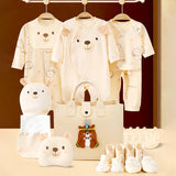 21pcs Woodland Bear Totebag Hamper for Newborn Baby Boy / Baby Girl, Giftset for Baby , All Season wear, 0-12 months