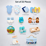 22 pcs, Blue Animals Newborn Baby Boy, All Season wear,Gift Hamper set,0-6 months