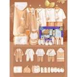 22pcs Brown Maple Leaf Newborn Baby Girl/ Boy Gift Box, all season wear Gift Hamper, (0-12 months)