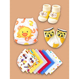 22pcs Super cute Green & Purple Neutral Gender Home Newborn Hamper/Gift Box for Baby, 0-6 months