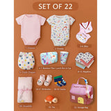 22pcs Super Cute Pink Home Newborn Hamper /Gift Box for Baby, 0-6 months