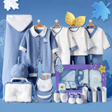 23pcs Blue Maple Leaf Newborn Baby Girl/ Boy Gift Box, all season wear Gift Hamper, (0-12 months)