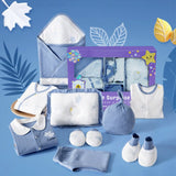 23pcs Blue Maple Leaf Newborn Baby Girl/ Boy Gift Box, all season wear Gift Hamper, (0-12 months)