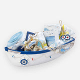 23 pcs Nautical Big Wooden Boat, Gift hamper for a newborn baby, Giftset for a baby, 0-12 months