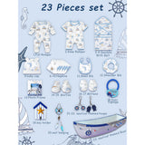 23 pcs Nautical Big Wooden Boat, Gift hamper for a newborn baby, Giftset for a baby, 0-12 months