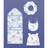23 pcs Nautical Big Wooden Boat, Gift hamper for a newborn baby, Giftset for a baby, 0-12 months